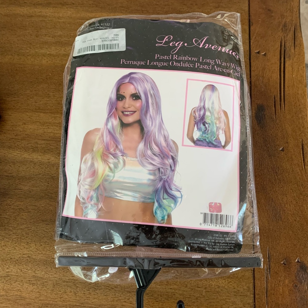 Leg Avenue Pastel Rainbow Long Wavy Wig